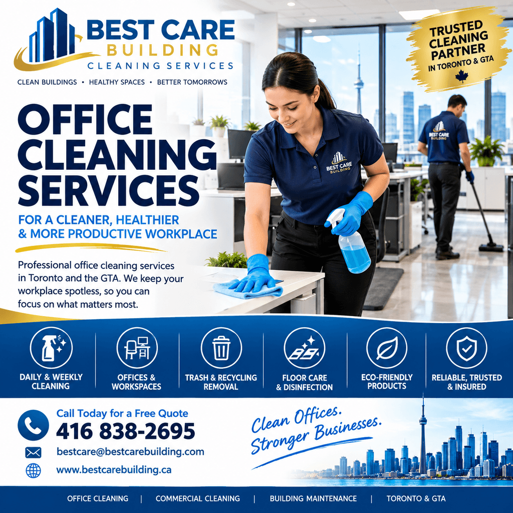 Professional cleaning staff providing office cleaning services in Toronto