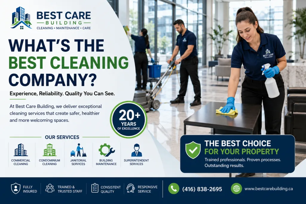 Professional commercial cleaning company staff cleaning office space in Toronto
